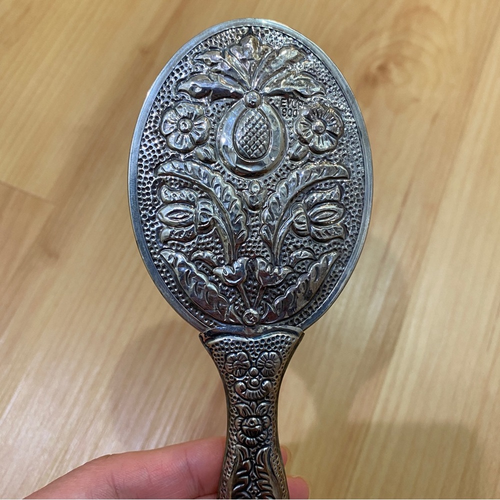 90% silver antique hand mirror